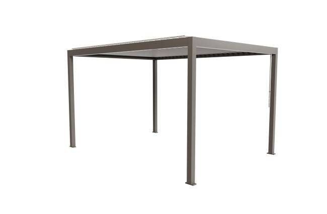 Pergola Bioclimatique Aluminium Autoportante Gris 4x3 Manuelle S ORIAL France - Image 7