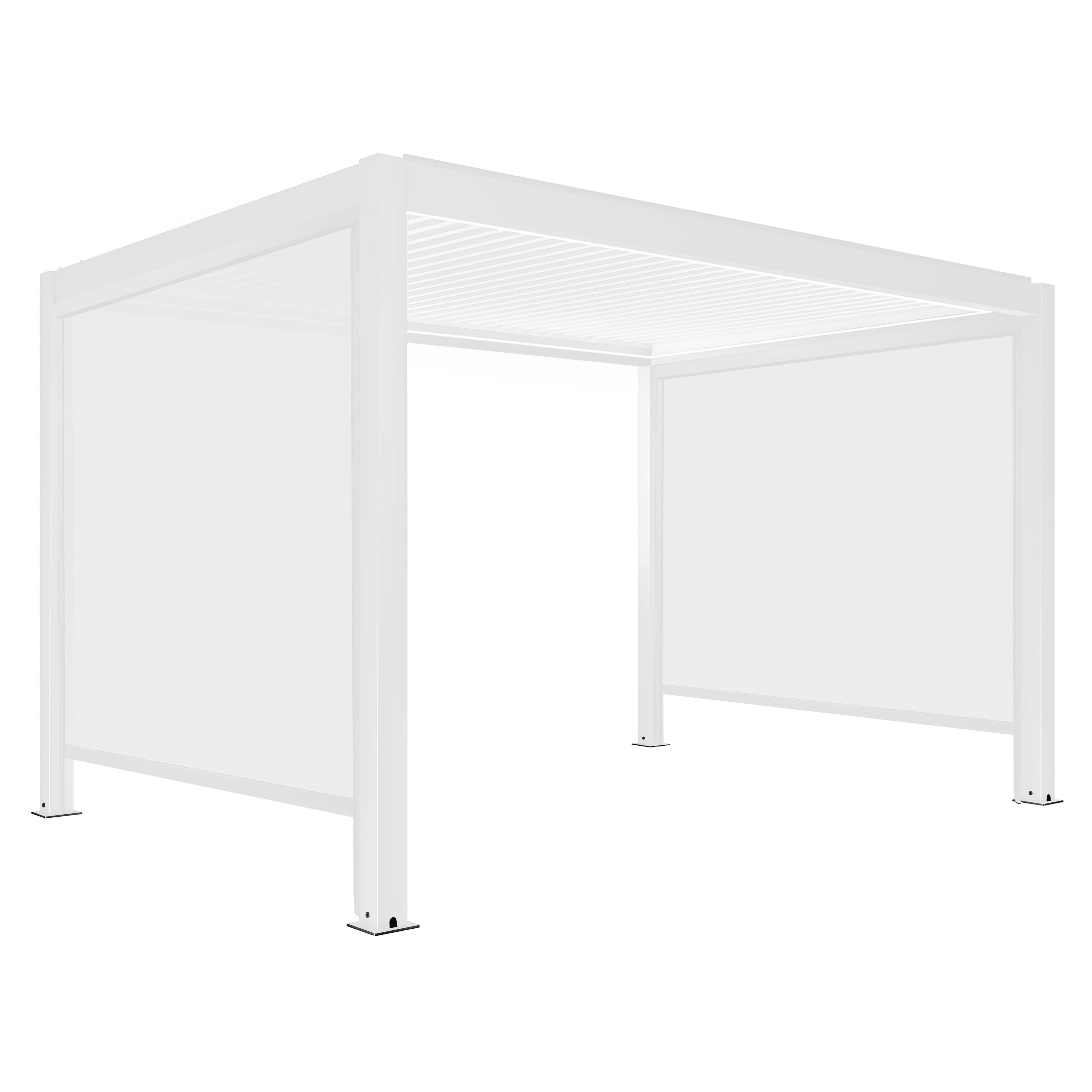 Oviala - Pergola bioclimatique autoportée motorisée éclairée 3x4m 2 stores Kavala - Oviala - Image 2