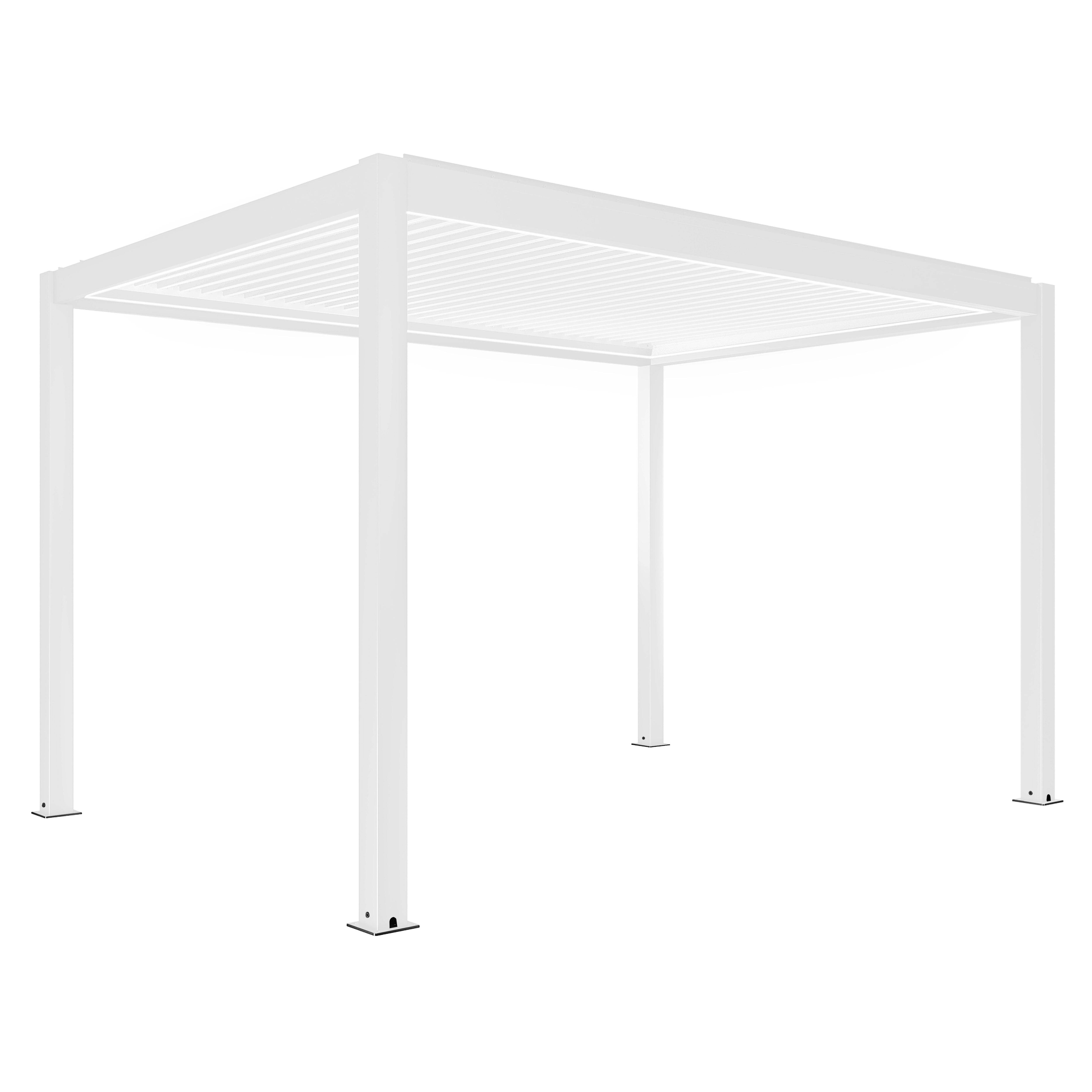 Oviala - Pergola bioclimatique autoportée motorisée éclairée 3x4m 2 stores Kavala - Oviala - Image 3