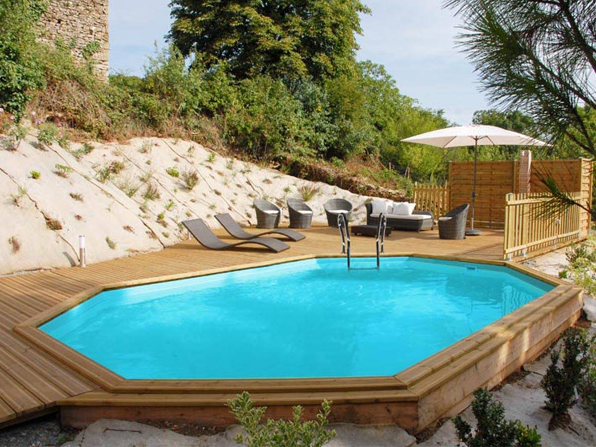Gré - Kit piscine bois Gré Safran 2 6,20 x 3,95 x 1,36 m + Bâche hiver - Image 2
