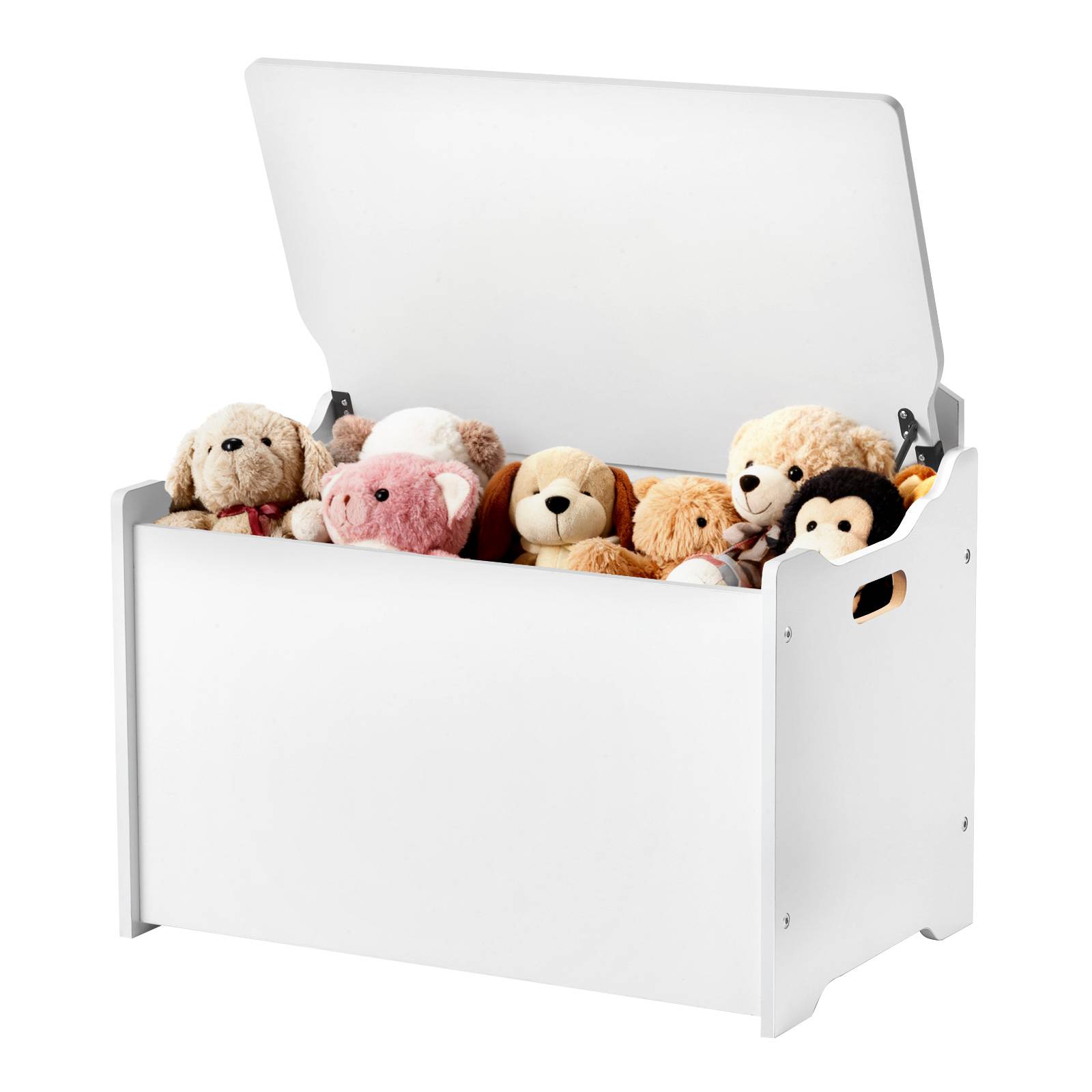 Vevor - VEVOR Banc coffre pour enfants 597x368x545 mm, MDF blanc, dossier intégré et charnières de sécurité, rangement jouets pour chambre et salon - Image 1