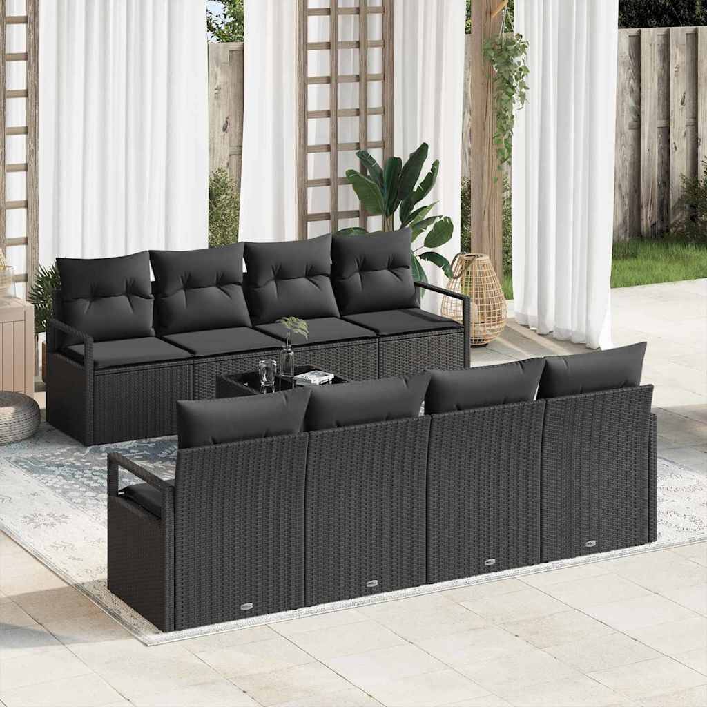 Mobilier Jardin 7 Pièces Rotin Synthétique – Résistance UV & Style – Noir Classique – ComfortXL Outdoor Living - Image 1