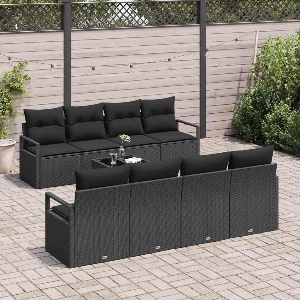 Mobilier Jardin 7 Pièces Rotin Synthétique – Résistance UV & Style – Noir Classique – ComfortXL Outdoor Living - Image 3