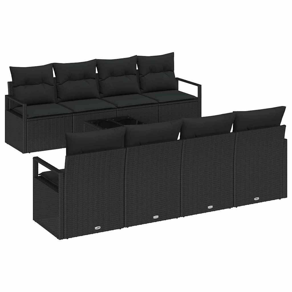 Mobilier Jardin 7 Pièces Rotin Synthétique – Résistance UV & Style – Noir Classique – ComfortXL Outdoor Living - Image 2