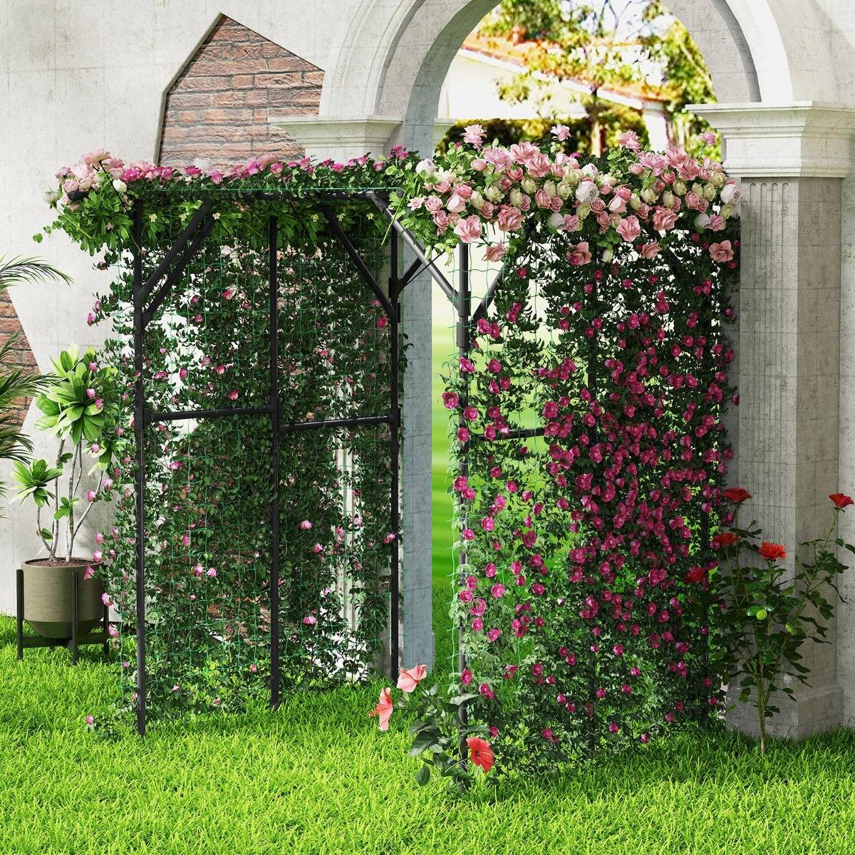 Maison Chic - Arche Treillis de Jardin pour Plantes Grimpantes Support de Vignes avec Métal 200x150x197cm Noir MAISON CHIC - Image 3