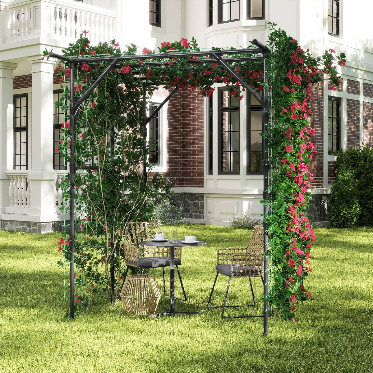 Maison Chic - Arche Treillis de Jardin pour Plantes Grimpantes Support de Vignes avec Métal 200x150x197cm Noir MAISON CHIC - Image 5