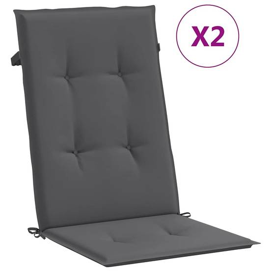 PANGIVO - Coussins de chaise de jardin dossier haut polyester anthracite 120 x 50 x 2 cm - PANGIVO - Image 2