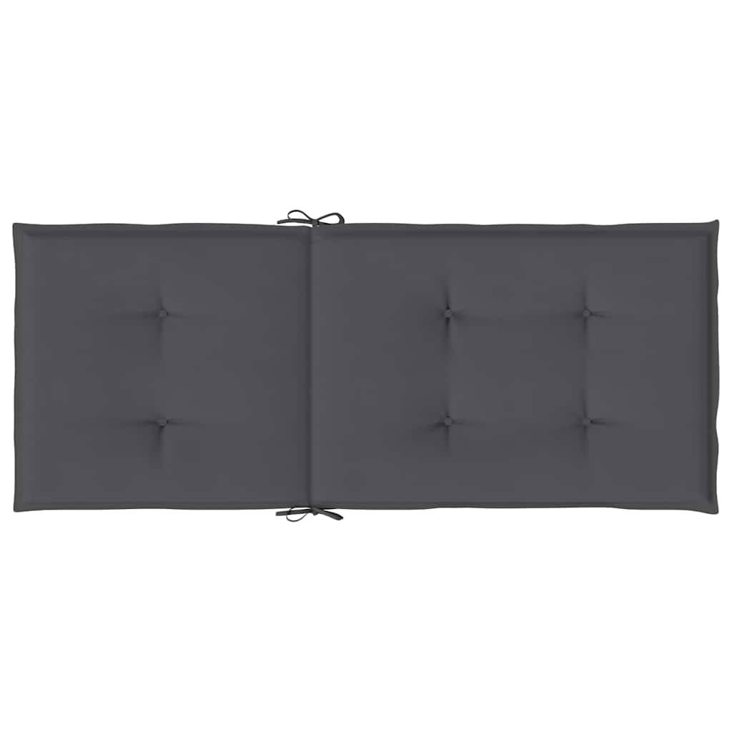 PANGIVO - Coussins de chaise de jardin dossier haut polyester anthracite 120 x 50 x 2 cm - PANGIVO - Image 7