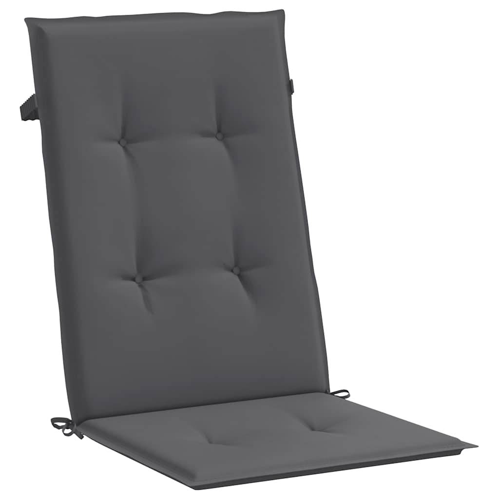 PANGIVO - Coussins de chaise de jardin dossier haut polyester anthracite 120 x 50 x 2 cm - PANGIVO - Image 5