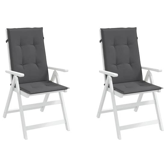 PANGIVO - Coussins de chaise de jardin dossier haut polyester anthracite 120 x 50 x 2 cm - PANGIVO - Image 4