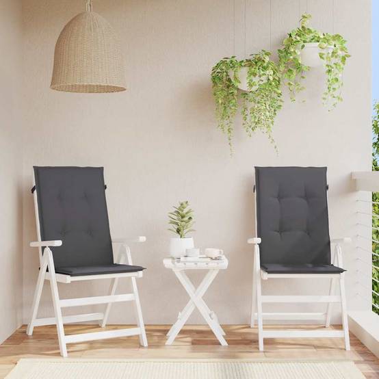 PANGIVO - Coussins de chaise de jardin dossier haut polyester anthracite 120 x 50 x 2 cm - PANGIVO - Image 1