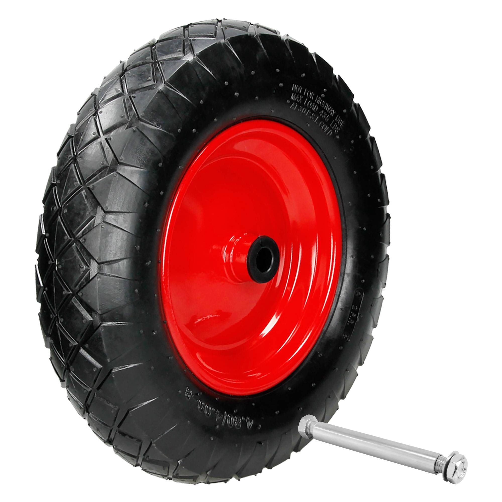 Ecd-Germany - 15" Roue de brouette pneumatique à air gonflable 4.80 / 4.00-8 axe inclus 390 mm - Image 1