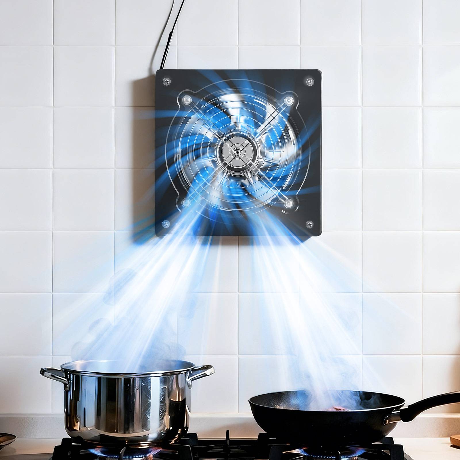 Vevor - VEVOR Ventilateur Extraction Mural Extracteur 20,3 cm 48 W Variateur de Vitesse - Image 8