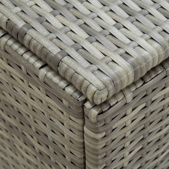 Coffre de rangement - Boîte de rangement extérieure - Coffre de jardin résine tressée 180x90x70 cm gris - Image 6
