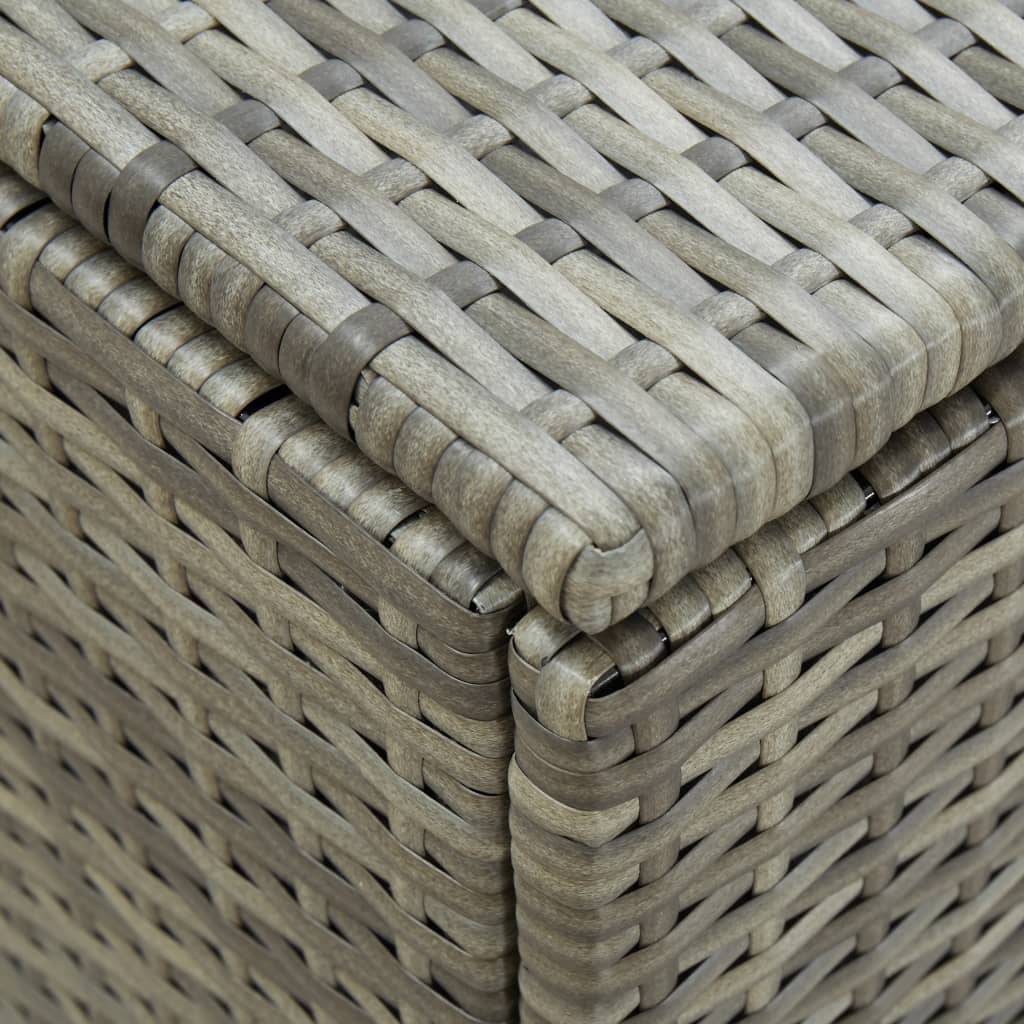 Coffre de rangement - Boîte de rangement extérieure - Coffre de jardin résine tressée 180x90x70 cm gris - Image 6