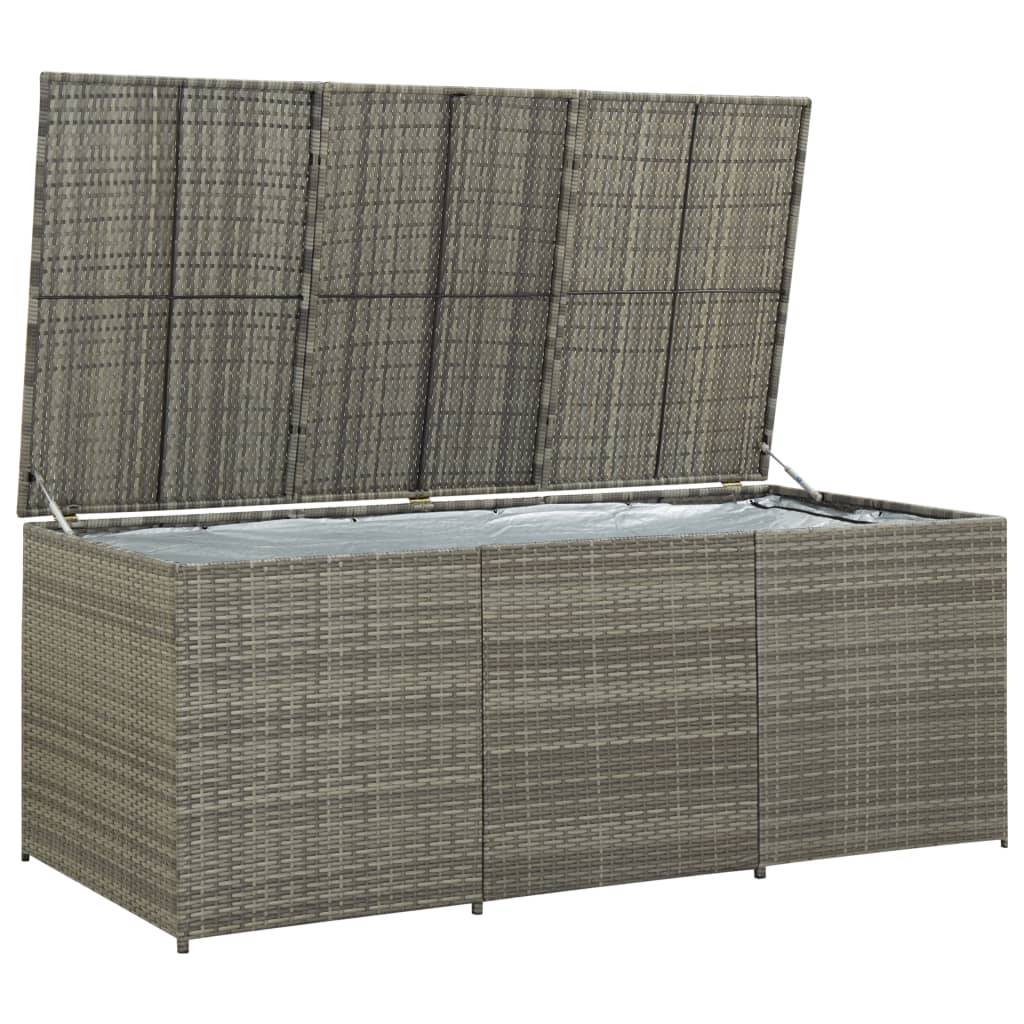 Coffre de rangement - Boîte de rangement extérieure - Coffre de jardin résine tressée 180x90x70 cm gris - Image 1