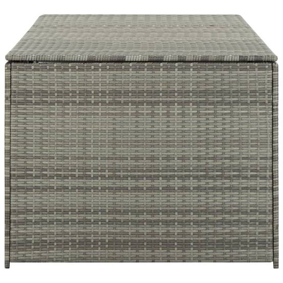 Coffre de rangement - Boîte de rangement extérieure - Coffre de jardin résine tressée 180x90x70 cm gris - Image 4