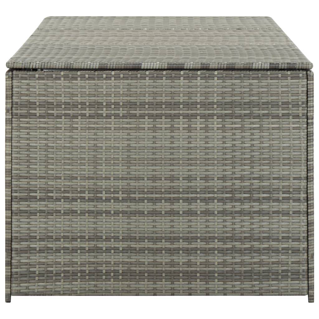 Coffre de rangement - Boîte de rangement extérieure - Coffre de jardin résine tressée 180x90x70 cm gris - Image 4