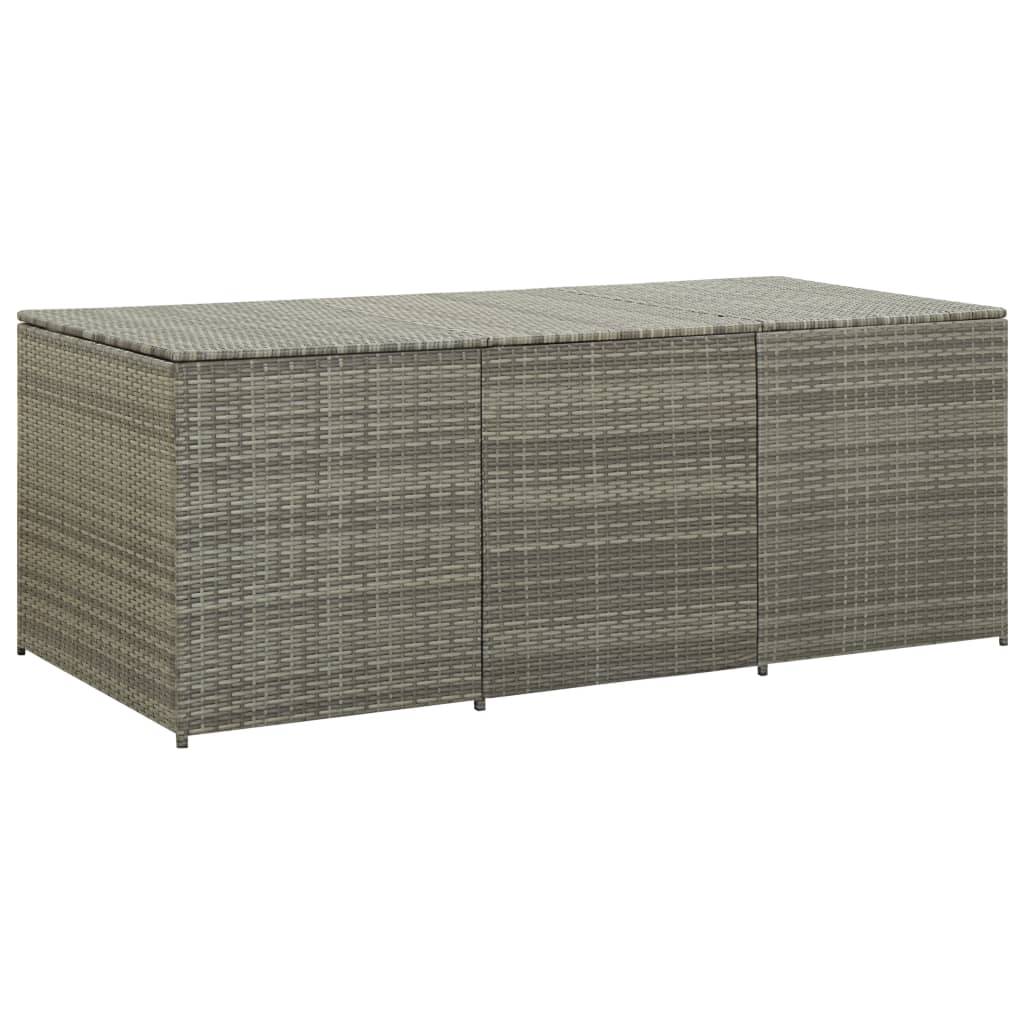 Coffre de rangement - Boîte de rangement extérieure - Coffre de jardin résine tressée 180x90x70 cm gris - Image 2