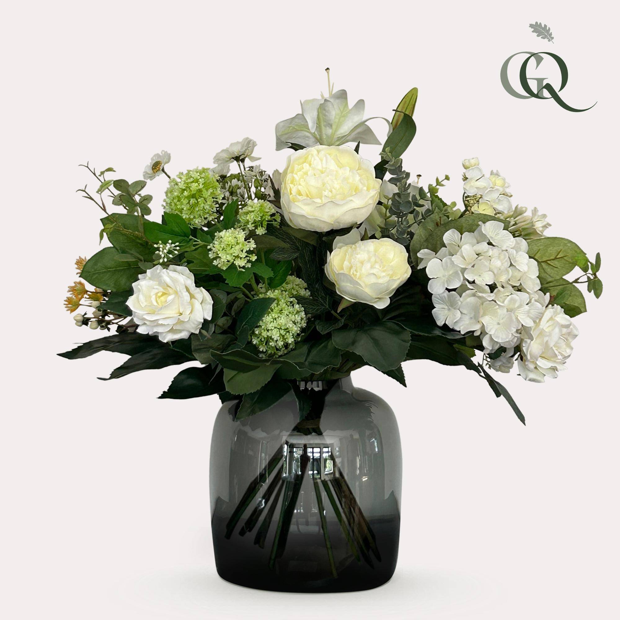 ComfortXL - Bouquet Fleurs Artificielles Réaliste Décoration Maison Sans Entretien Blanc 60 cm - ComfortXL Green Living - Image 2