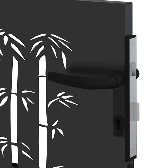 Porte de Jardin | Portillon Noir 85 x 175 cm Acier peint par poudre Maison Chic - Image 7