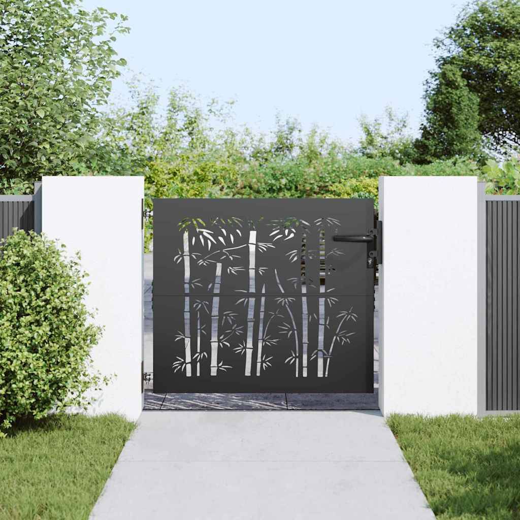 Porte de Jardin | Portillon Noir 85 x 175 cm Acier peint par poudre Maison Chic - Image 3