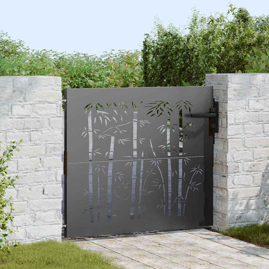 Porte de Jardin | Portillon Noir 85 x 175 cm Acier peint par poudre Maison Chic - Image 2