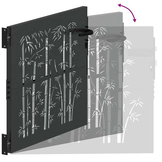 Porte de Jardin | Portillon Noir 85 x 175 cm Acier peint par poudre Maison Chic - Image 9