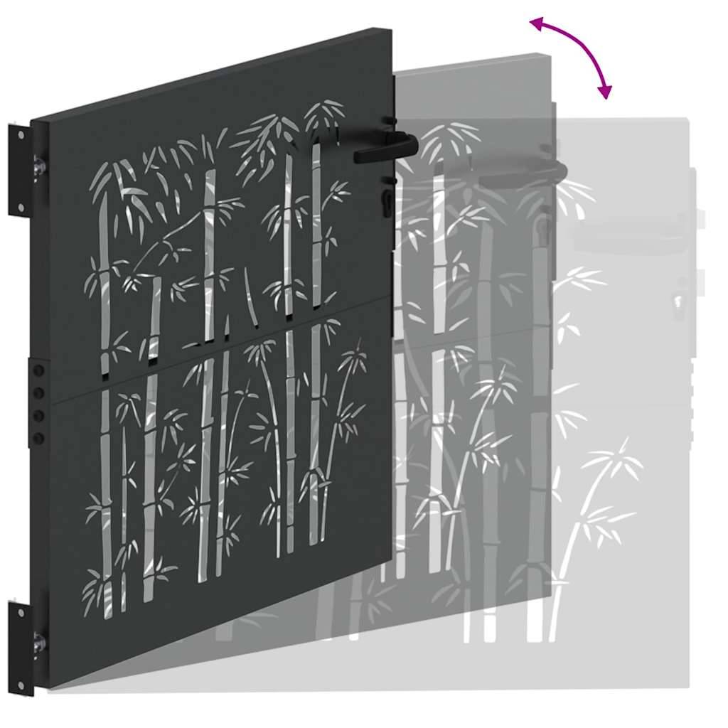 Porte de Jardin | Portillon Noir 85 x 175 cm Acier peint par poudre Maison Chic - Image 9