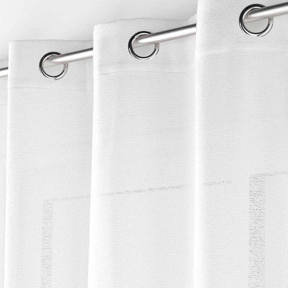 Rideau Voilage à Œillets "Loulaine" 140x280cm Blanc - Image 3
