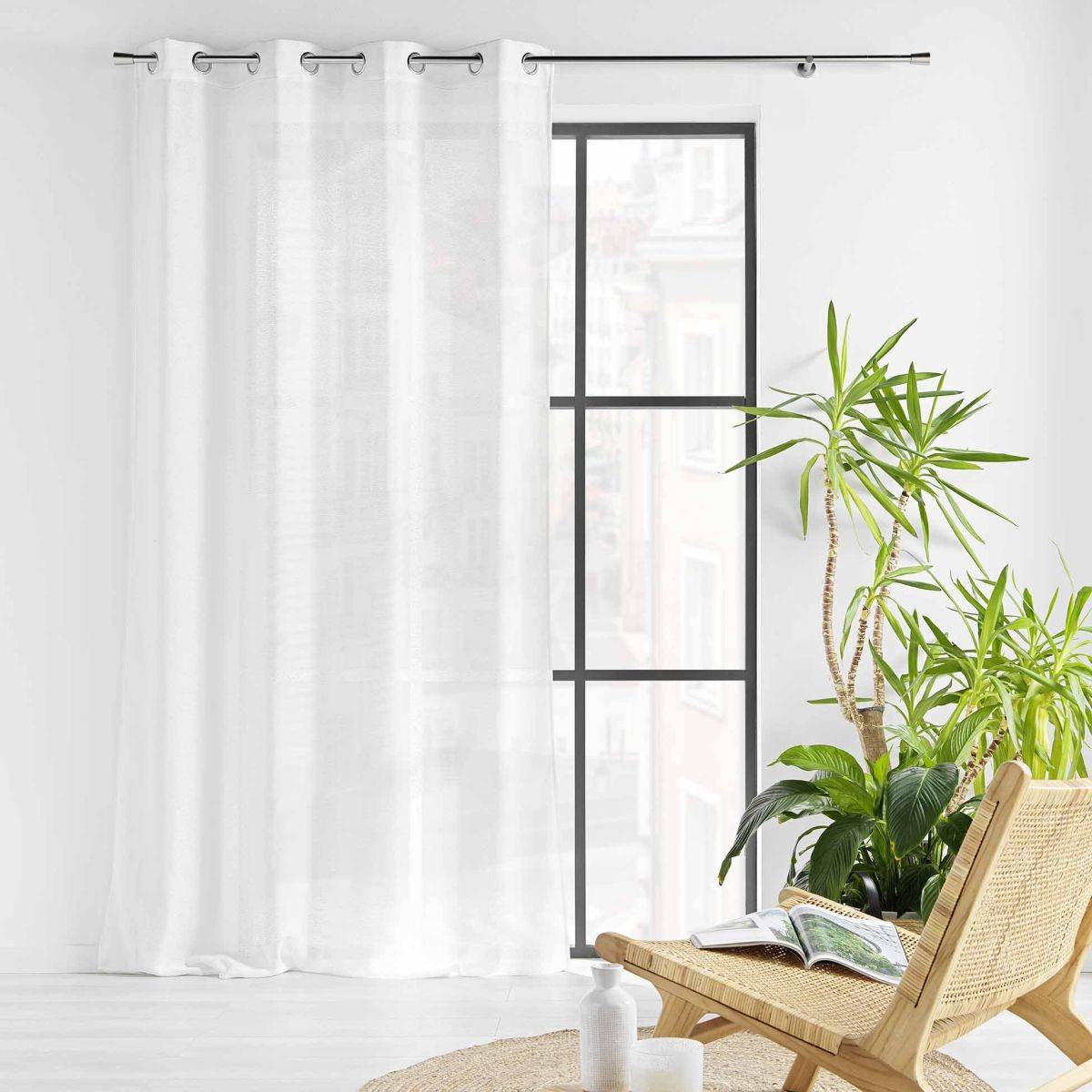 Rideau Voilage à Œillets "Loulaine" 140x280cm Blanc - Image 6