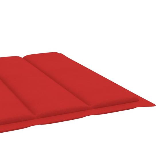 Bain de Soleil Terrasse Bois Acacia Gris Massif Tablette Latérale Coussin Rouge – ComfortXL Outdoor Living - Image 4