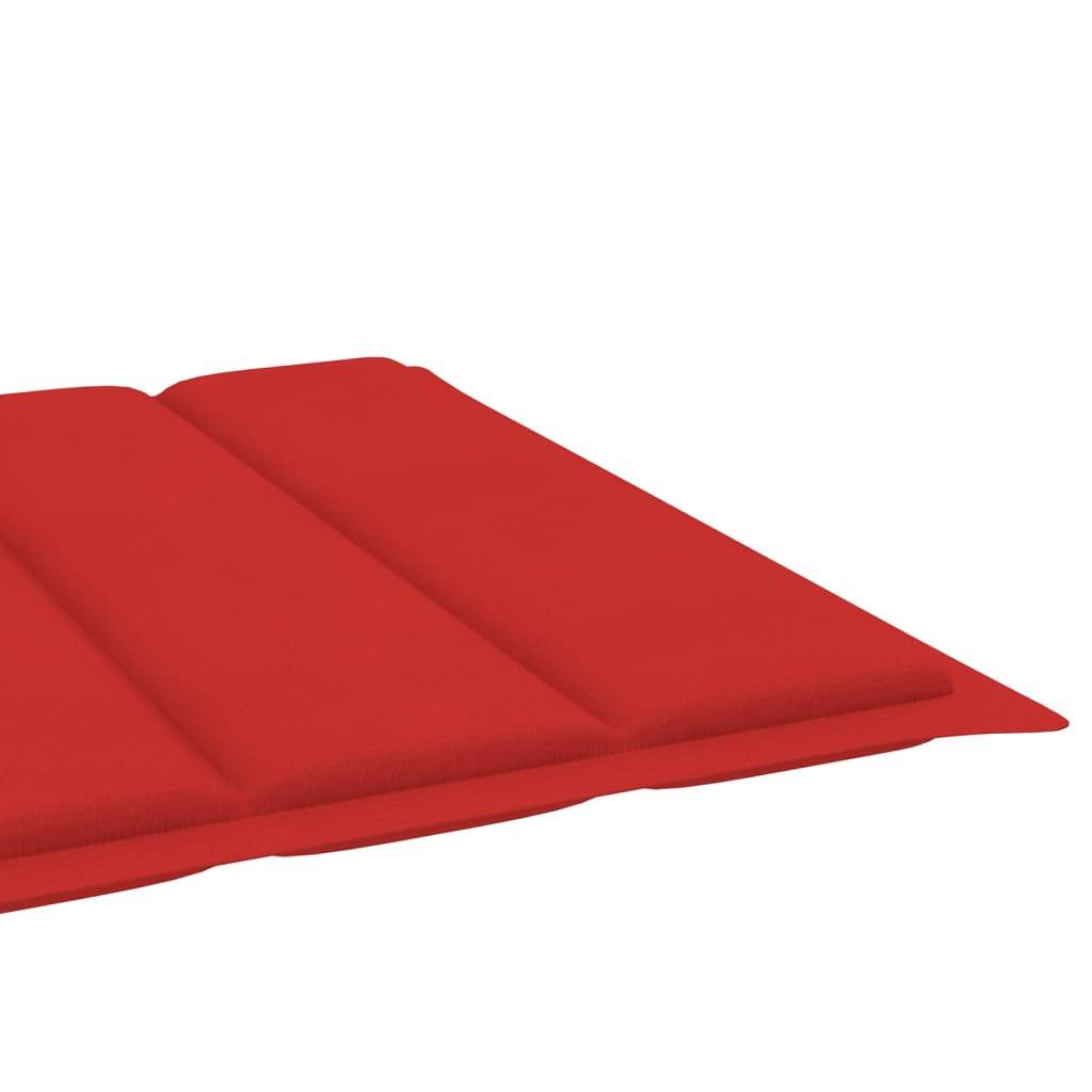 Bain de Soleil Terrasse Bois Acacia Gris Massif Tablette Latérale Coussin Rouge – ComfortXL Outdoor Living - Image 4