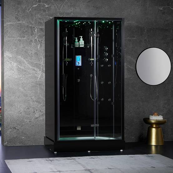 Cabine douche hammam XDUAL 120 BLACK Archipel® - 120x80 cm - Image 2