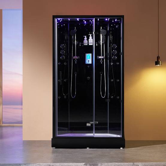Cabine douche hammam XDUAL 120 BLACK Archipel® - 120x80 cm - Image 1