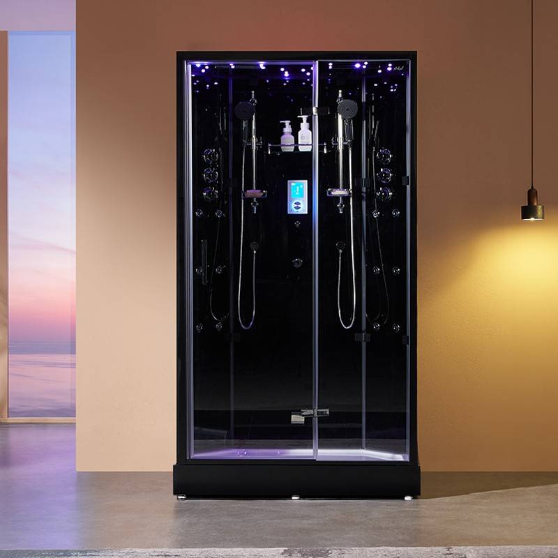Cabine douche hammam XDUAL 120 BLACK Archipel® - 120x80 cm - Image 1