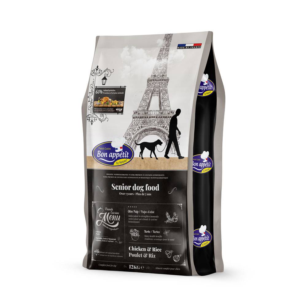 0 - Croquettes pour chien senior au poulet Bon Appétit 12kg