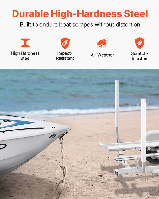 Vevor - VEVOR Guides remorque bateau 159 cm, largeur réglable 30 cm, acier, tube PVC. - Image 4