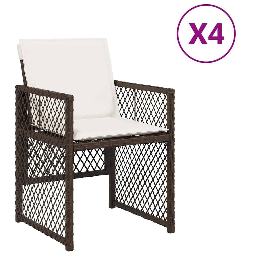 Chaise bois composite 4 places rotin marron 50,5 x 54 x 79 cm - Prolenta premium p3125.6 - Image 1