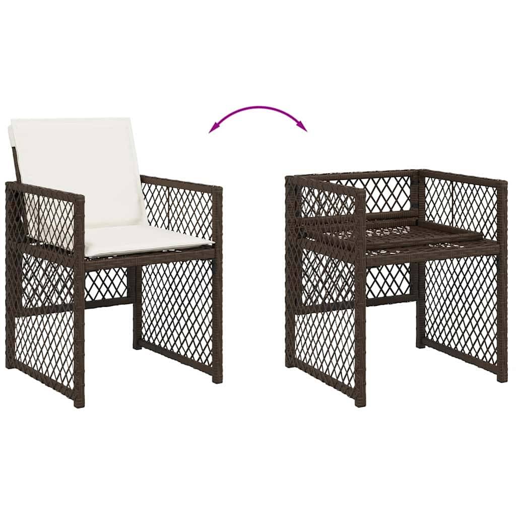 Chaise bois composite 4 places rotin marron 50,5 x 54 x 79 cm - Prolenta premium p3125.6 - Image 8