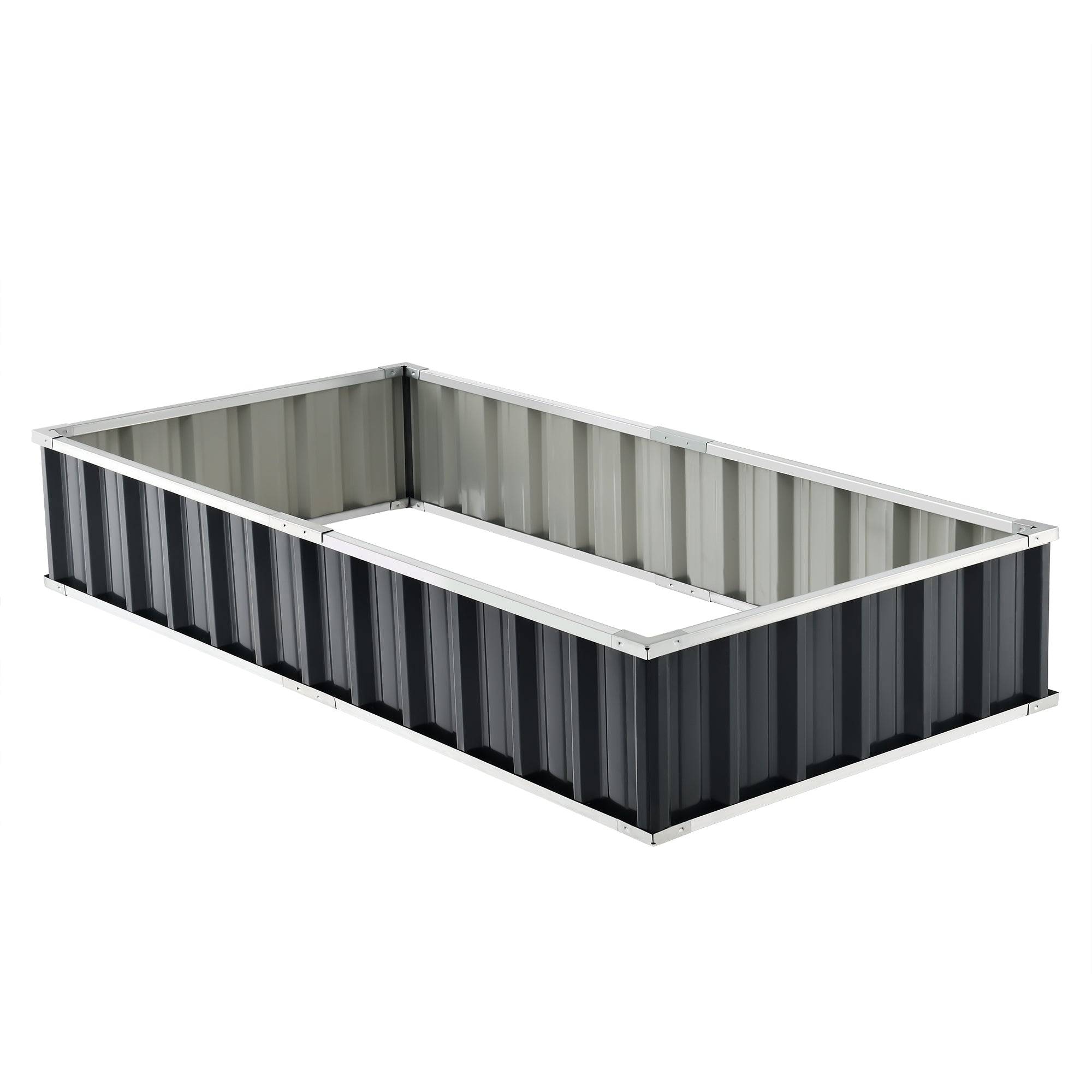 Jardinière rectangulaire acier galvanisé 174 x 90 x 30 cm anthracite - Image 1
