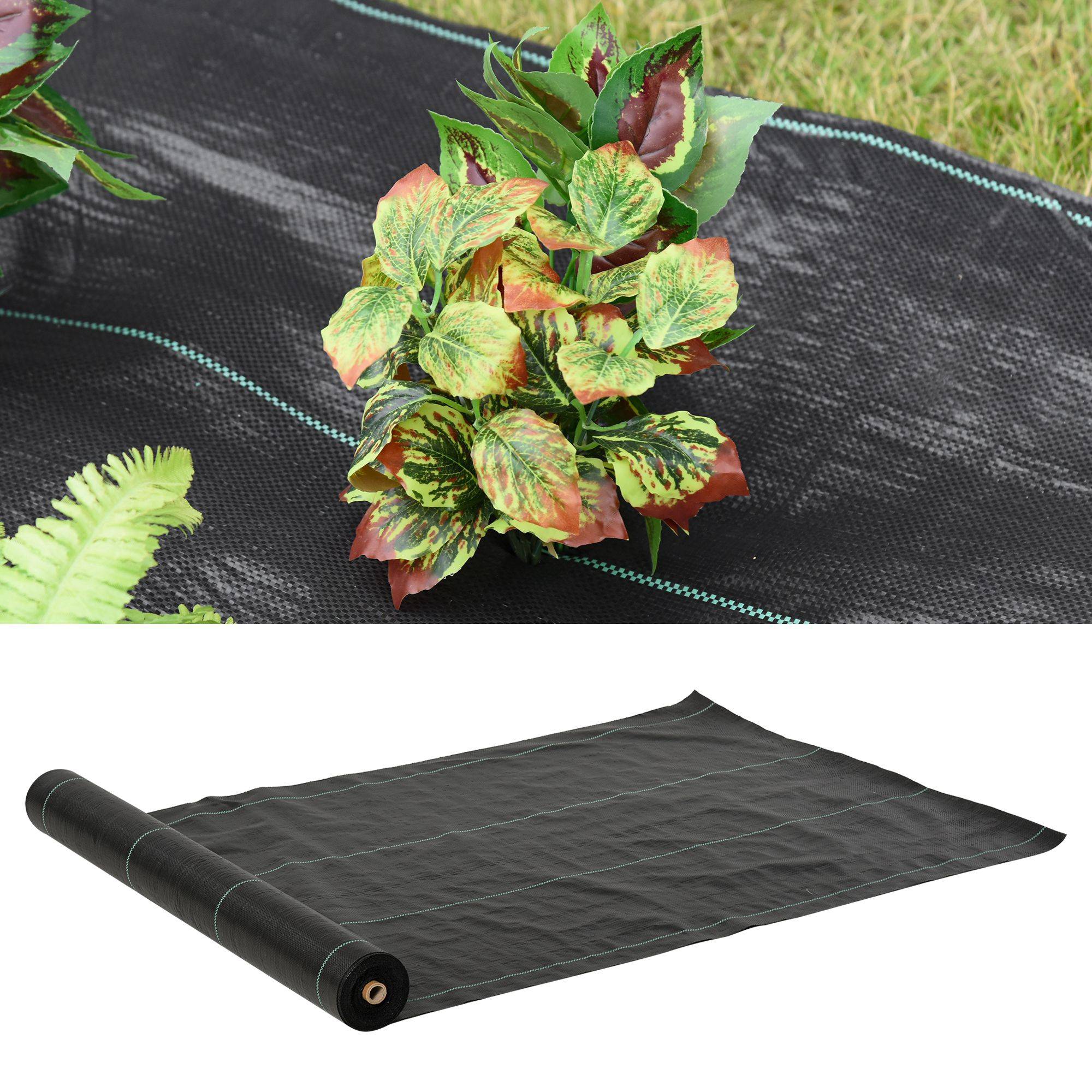 ComfortXL - Toile de paillage PP 100 g/m² noire 50 x 1 m anti mauvaises herbes perméable anti-UV - ComfortXL Outdoor Living - Image 2