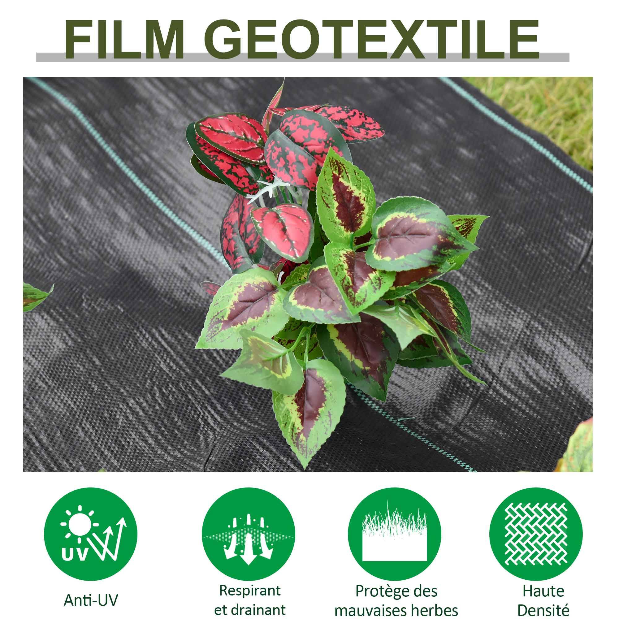 ComfortXL - Toile de paillage PP 100 g/m² noire 50 x 1 m anti mauvaises herbes perméable anti-UV - ComfortXL Outdoor Living - Image 6