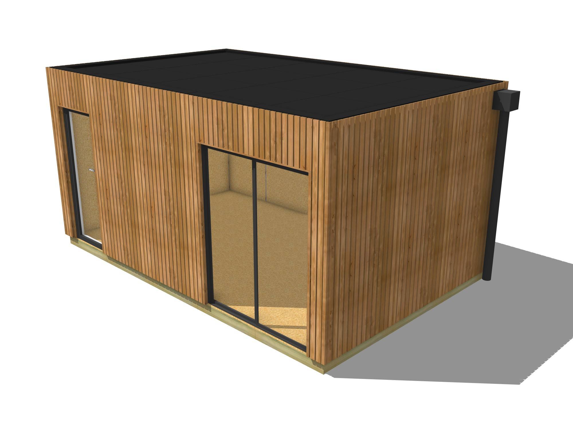 Sans Marque - Extension maison en bois en bois 5,5 x 3,5 x 2,7 m avec plancher isolé - Image 2