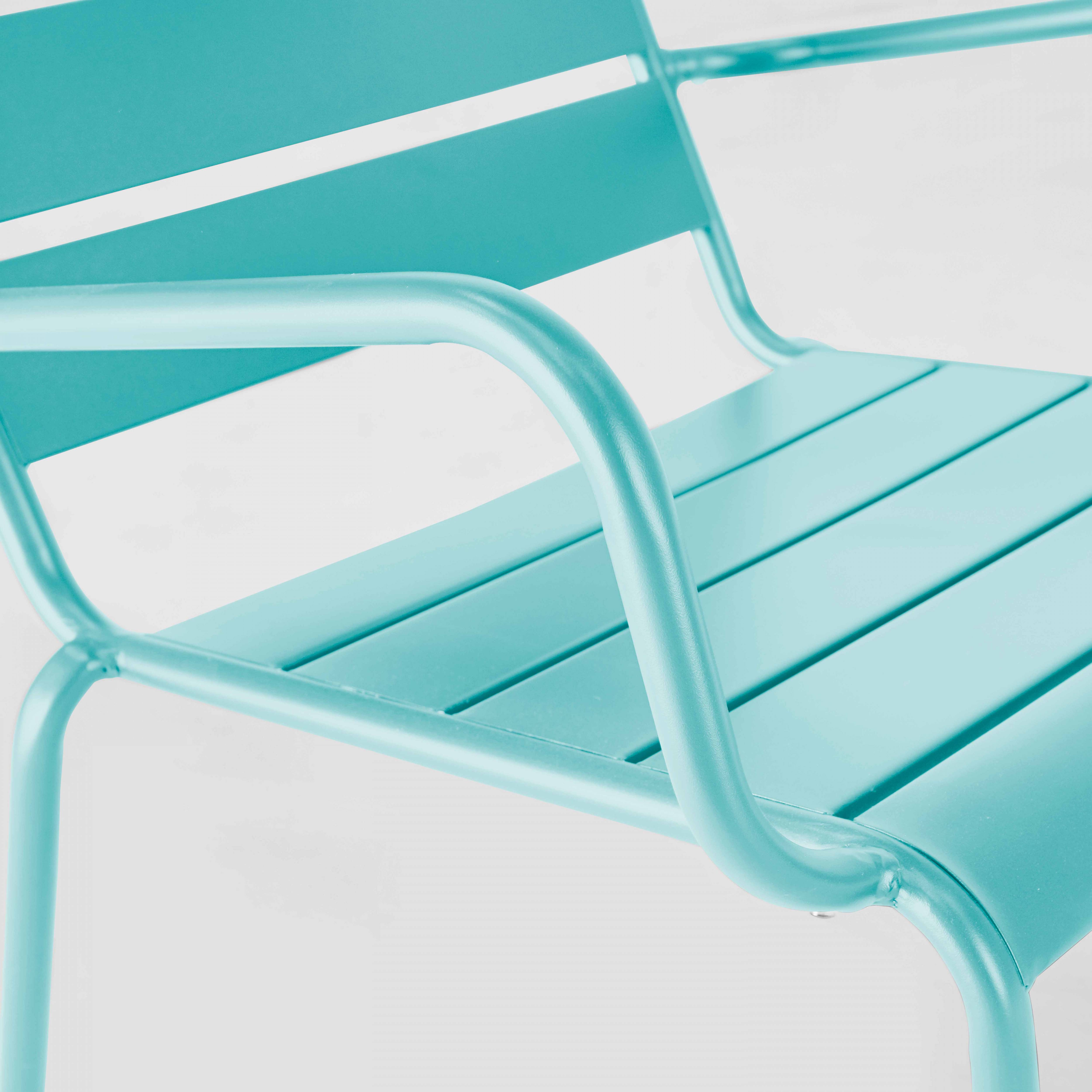 Oviala - Fauteuil relax et repose pied en métal turquoise Palavas - Oviala - Image 5
