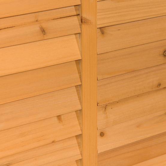 ComfortXL - Coffre de rangement jardin bois de sapin 127 x 56 x 60 cm jaune extérieur multifonction assise et établi - Image 9