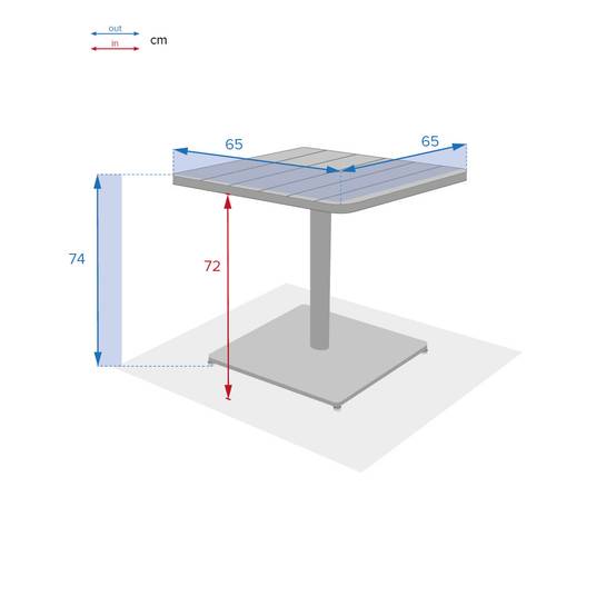 Hesperide - Table de jardin carrée "Phuket" bleu canard 2 places en acier traité époxy Hespéride - Image 4