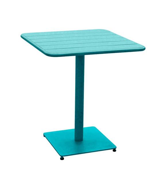 Hesperide - Table de jardin carrée "Phuket" bleu canard 2 places en acier traité époxy Hespéride - Image 2