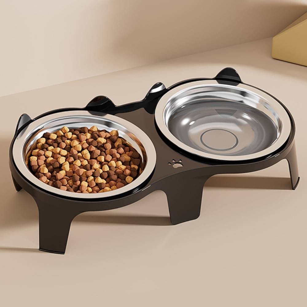 Gamelle surélevée noire en acier inoxydable pour chat - IntiMeg - Image 5