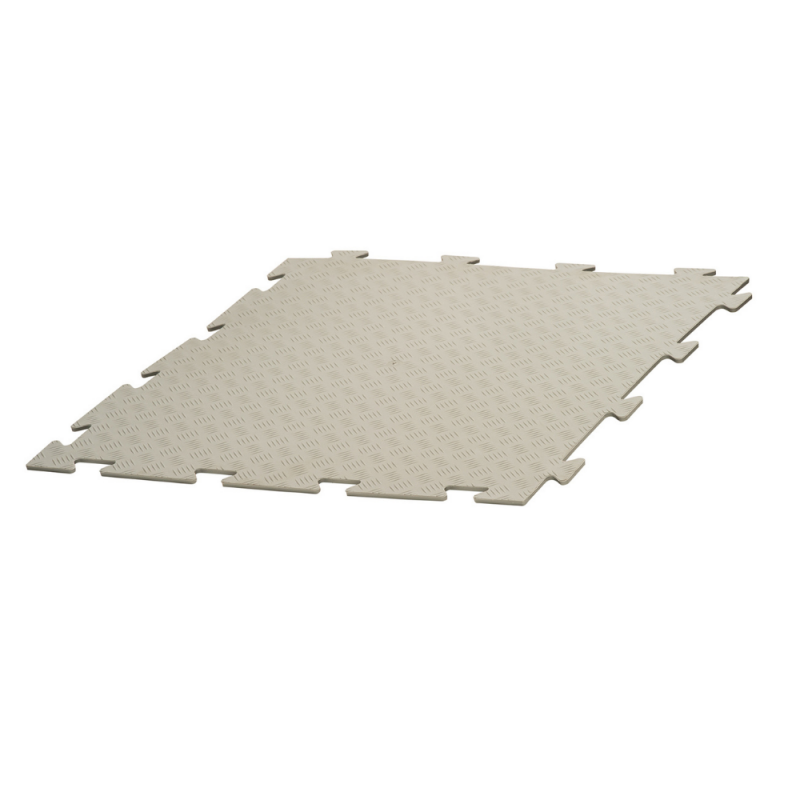 Dalle clipsable intérieur/extérieur Motif "métal strié" - Gris clair 50 x 50 cm - ArtPlast - Image 1